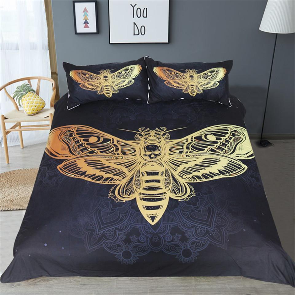 Death Moth With Skull Bedding Set (2 Colours)