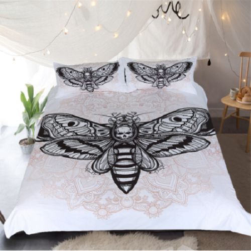 Death Moth With Skulls Bedding Set