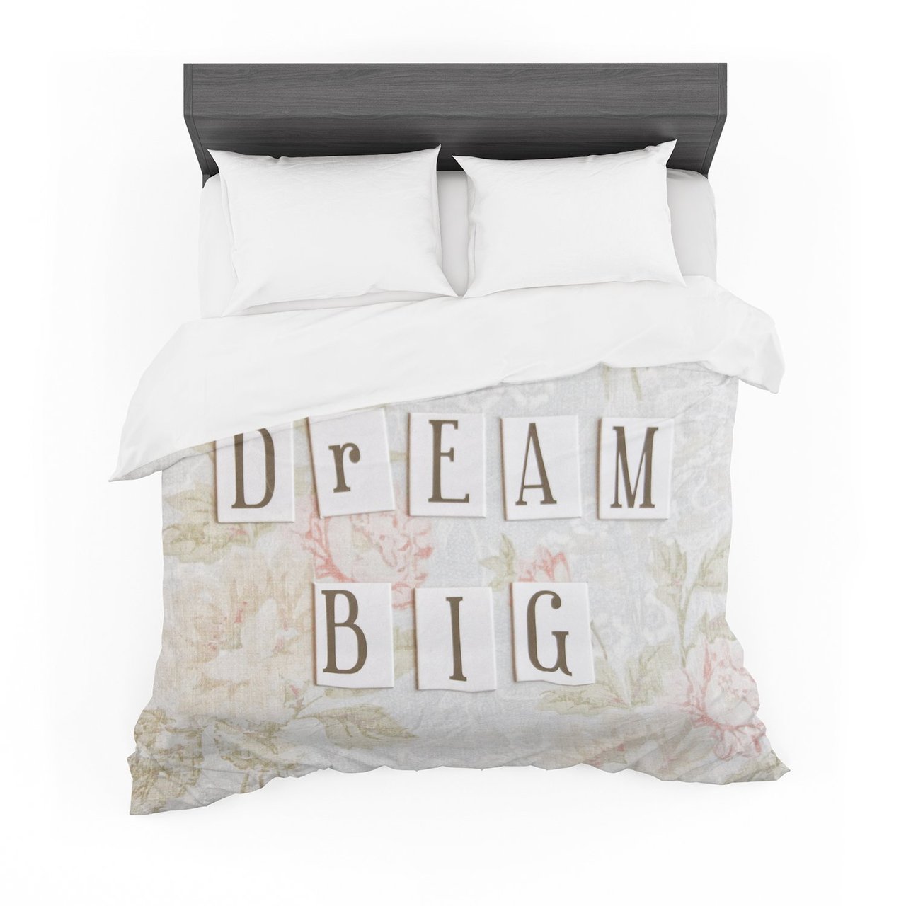 Debbra Obertanec ‘Dream Big’ Quote Floral Featherweight3D Customized Duvet Cover Bedding Sets