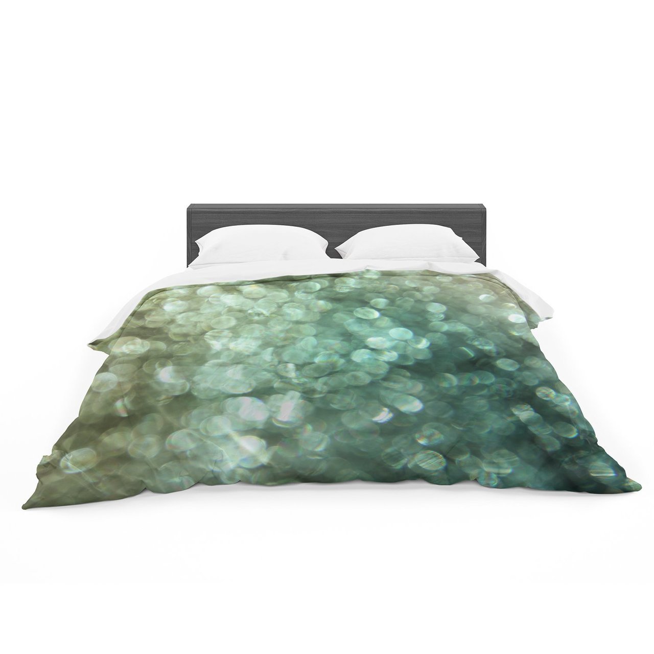 Debbra Obertanec ‘Tealparkle’ Green Glitter Featherweight3D Customized Duvet Cover Bedding Sets