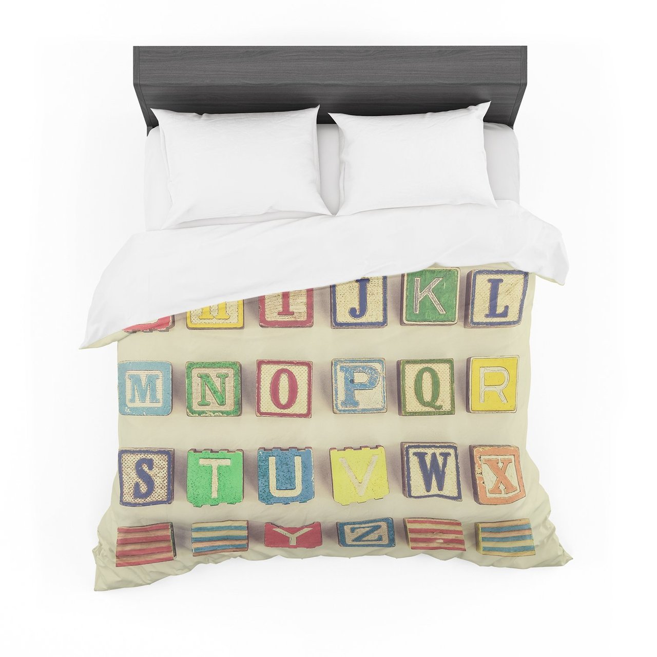 Debbra Obertanec ‘Vintage ABC’s’ Wooden Letters Featherweight3D Customized Duvet Cover Bedding Sets