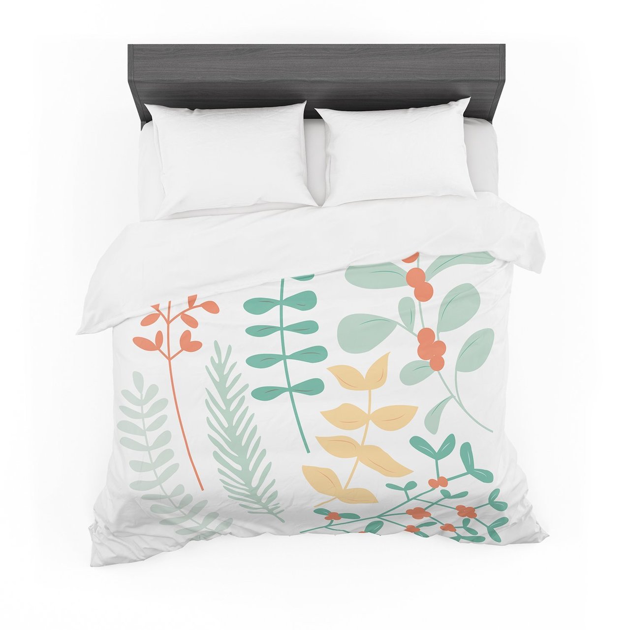 Deck the Hollies Orange Teal Featherweight3D Customized Duvet Cover Bedding Sets