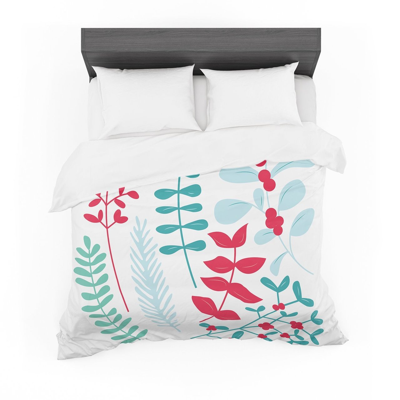 Deck the Hollies Red Teal Featherweight3D Customized Duvet Cover Bedding Sets