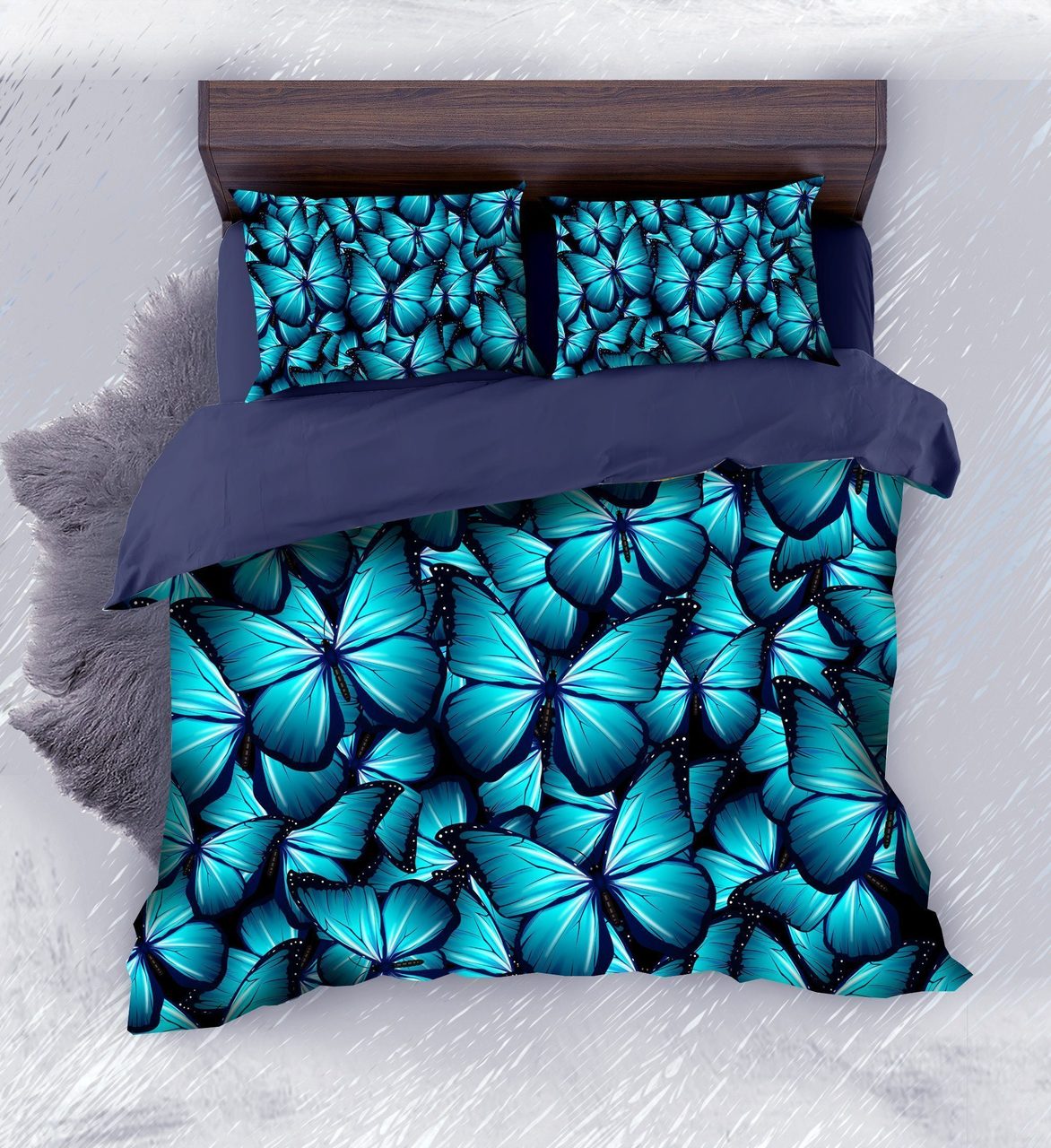 Default apphire Blue Butterfly3D Customized Duvet Cover Bedding Sets