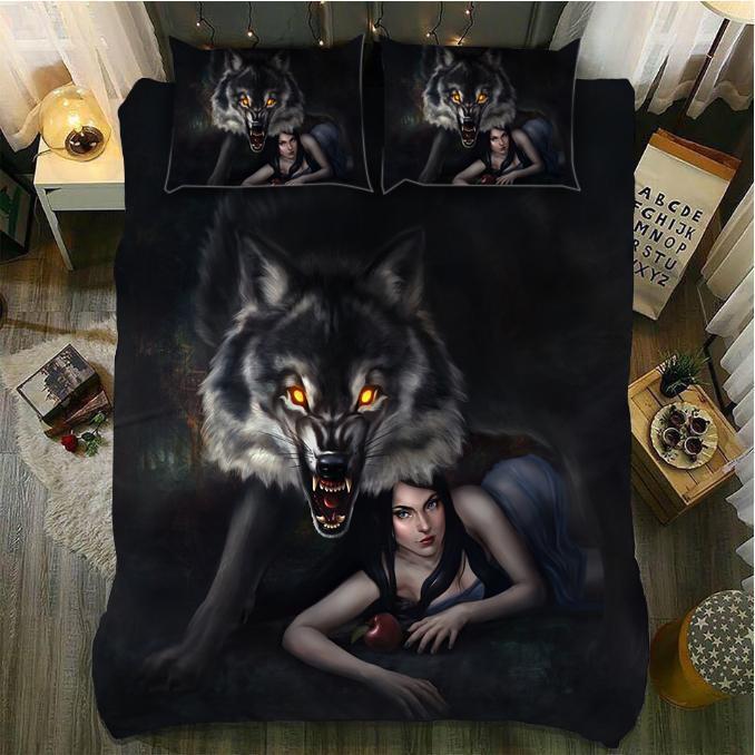 Default Beauty And The Wolf3D Customized Duvet Cover Bedding Sets