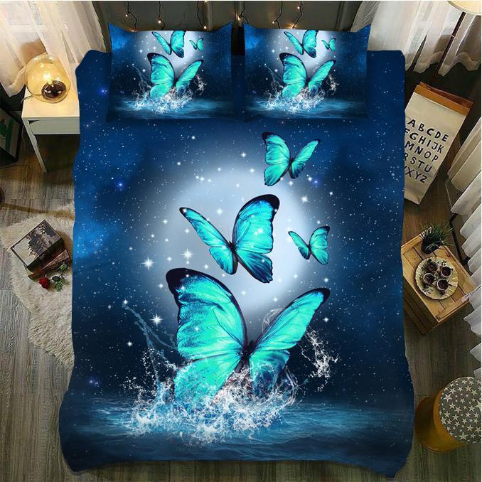 Default Blue Morpho3D Customized Duvet Cover Bedding Sets