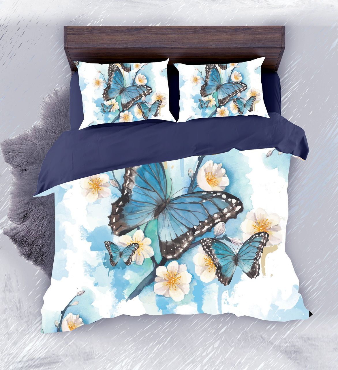 Default Blueky Butterfly3D Customized Duvet Cover Bedding Sets