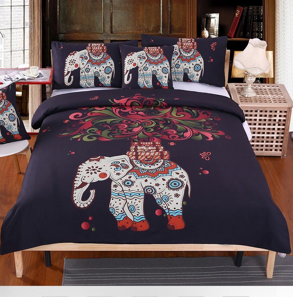Default Boho Elephant s3D Customized Duvet Cover Bedding Sets