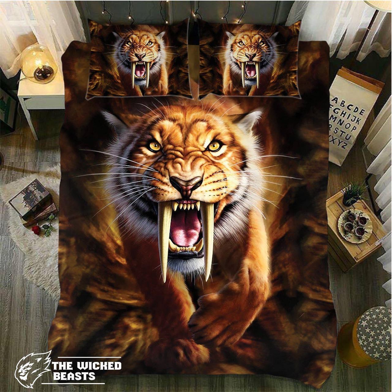 Default cary Tiger Fang3D Customized Duvet Cover Bedding Sets