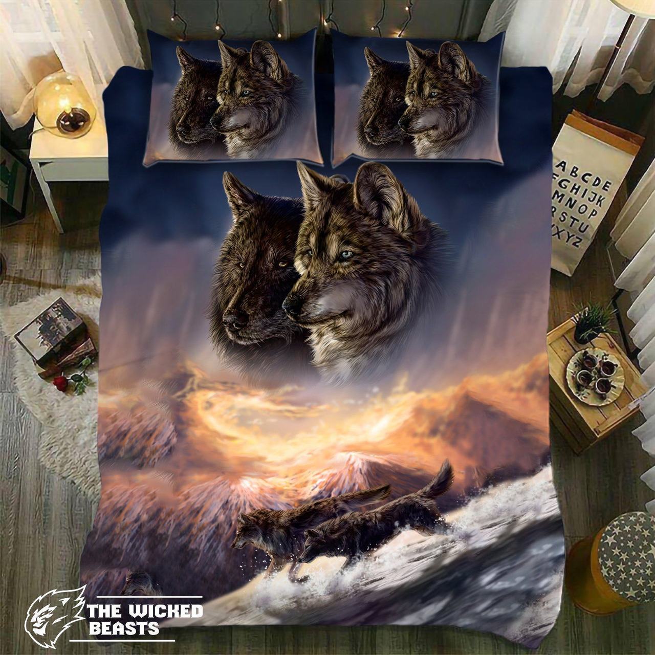 Default Chasingnow Wolves3D Customized Duvet Cover Bedding Sets