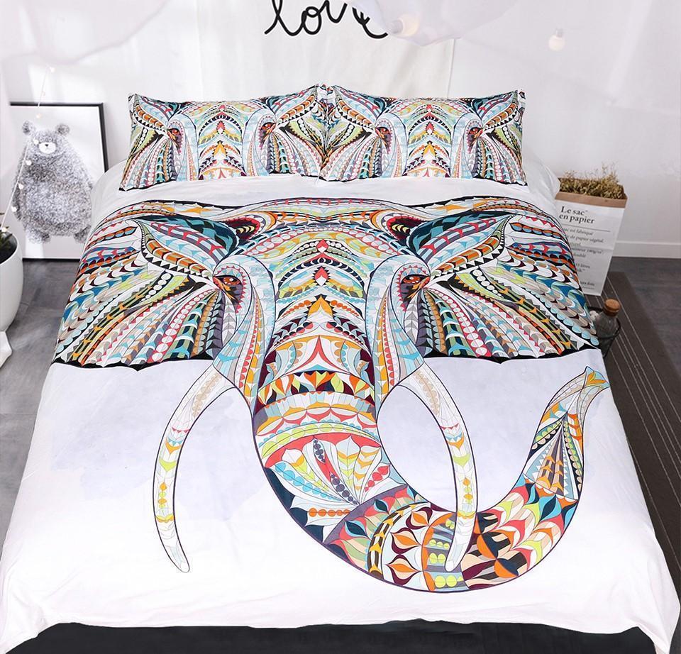 Default Colorful India Elephant s3D Customized Duvet Cover Bedding Sets
