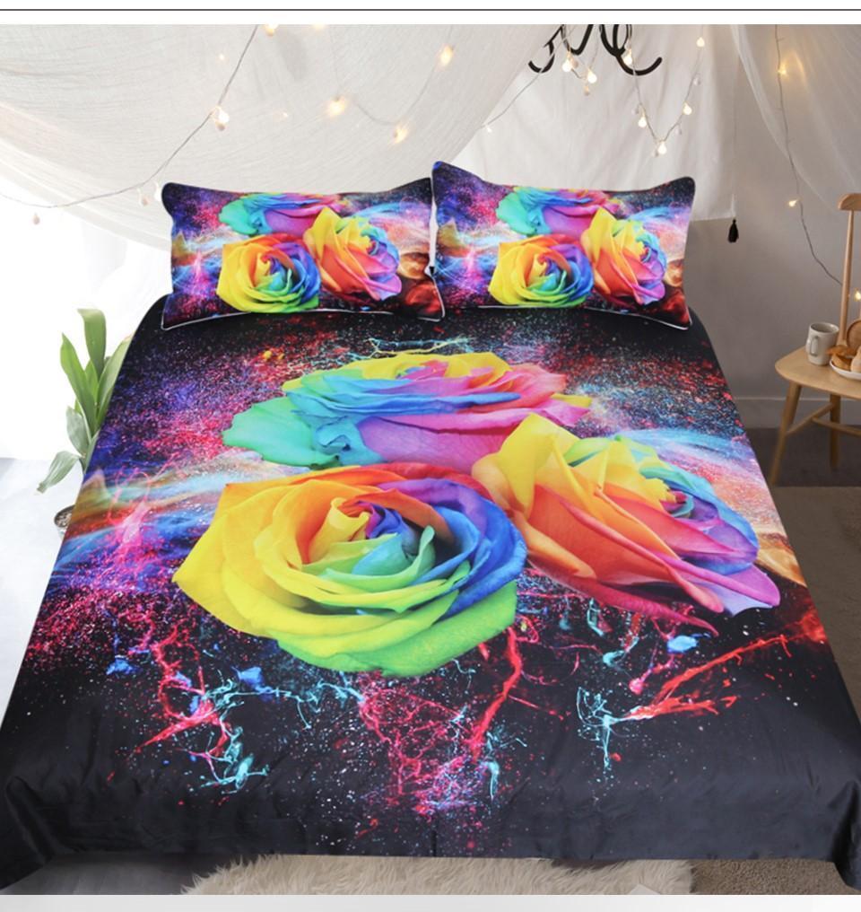 Default Colorful Rosess3D Customized Duvet Cover Bedding Sets