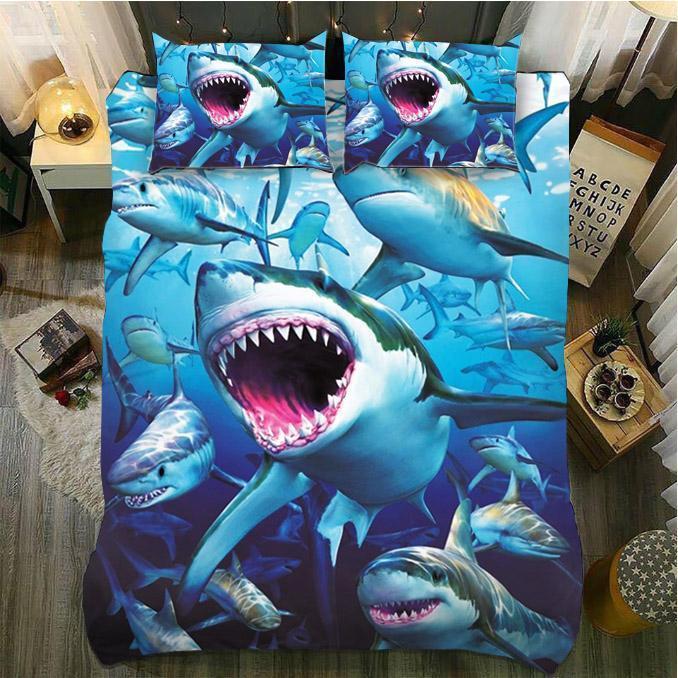 Default Dangerousharks3D Customized Duvet Cover Bedding Sets