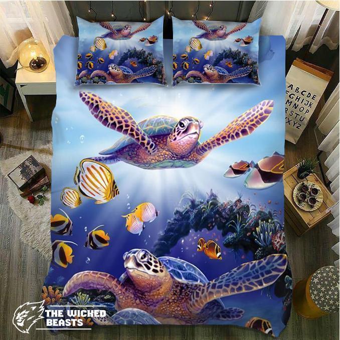 Default Deepea Turtles3D Customized Duvet Cover Bedding Sets