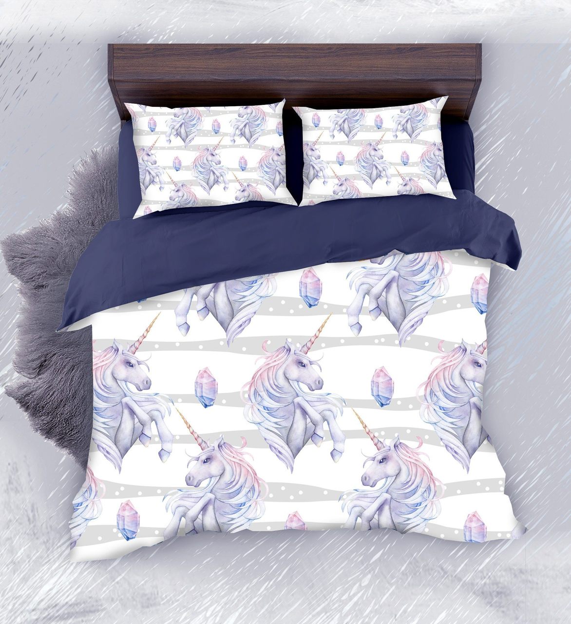 Default Diamond Unicorn3D Customized Duvet Cover Bedding Sets