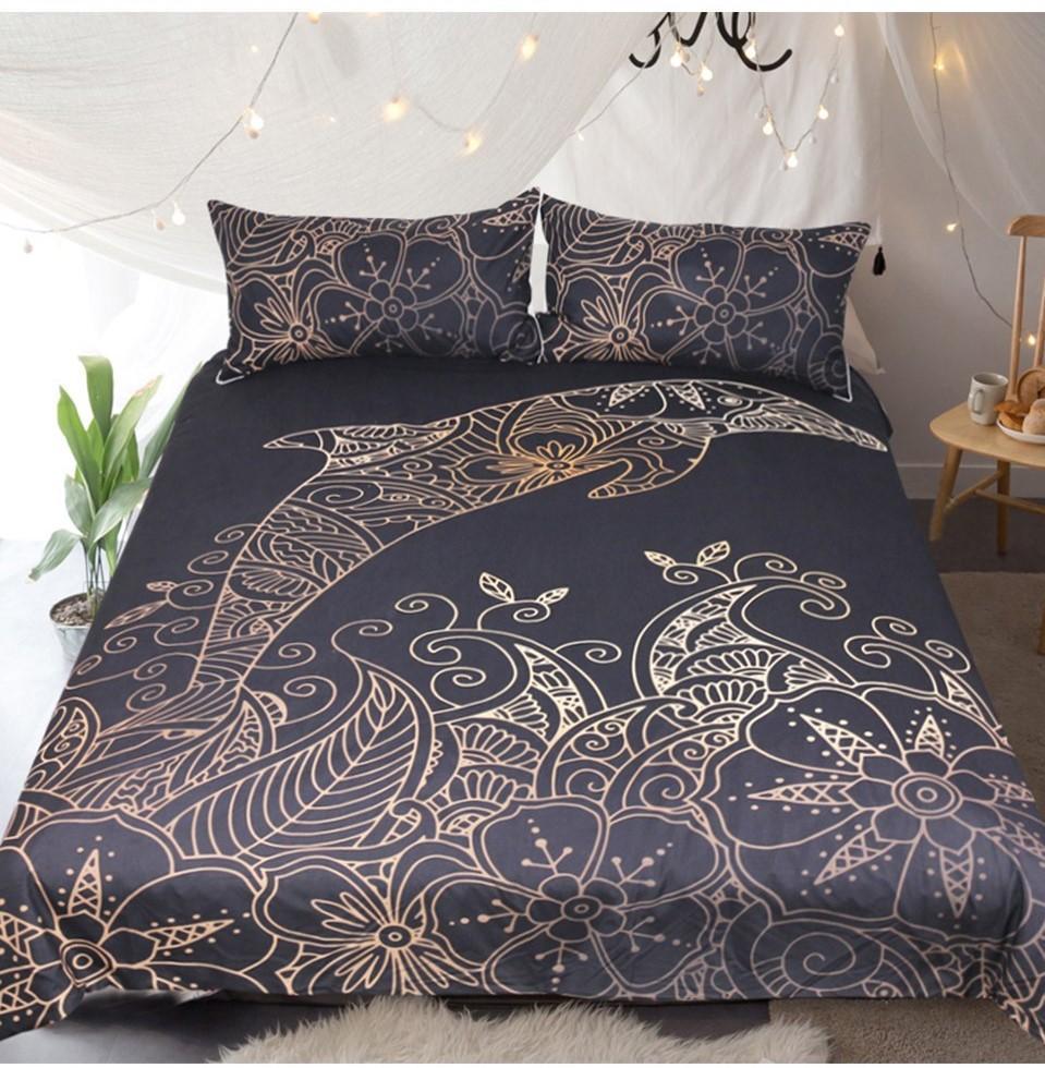 Default Dolphin Bohos3D Customized Duvet Cover Bedding Sets