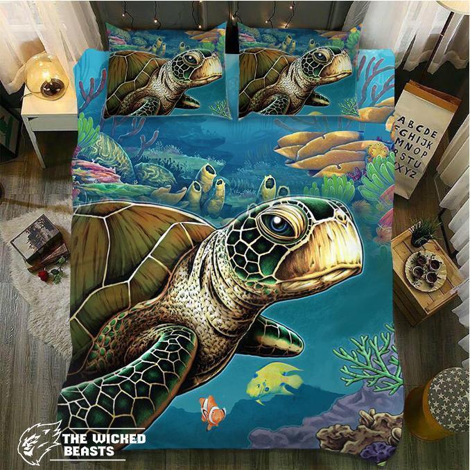 Default ea Turtle Portrait3D Customized Duvet Cover Bedding Sets