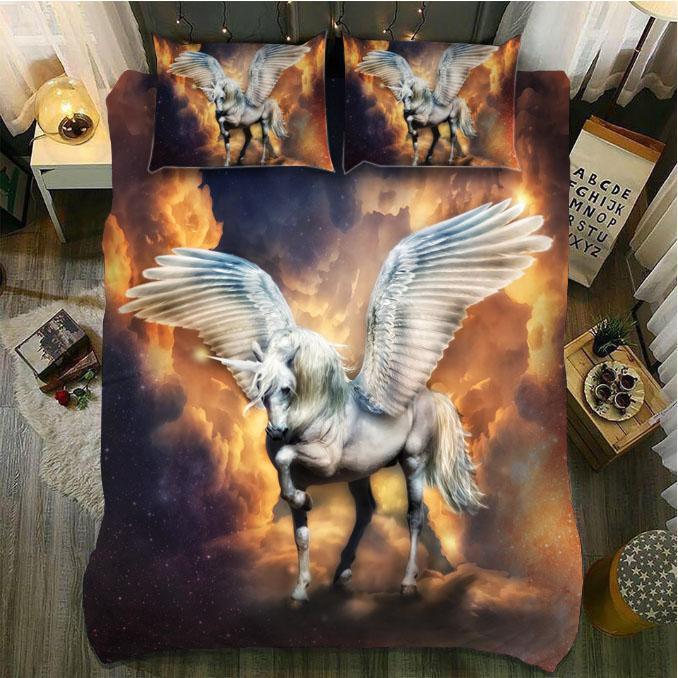 Default Fire Unicorn3D Customized Duvet Cover Bedding Sets