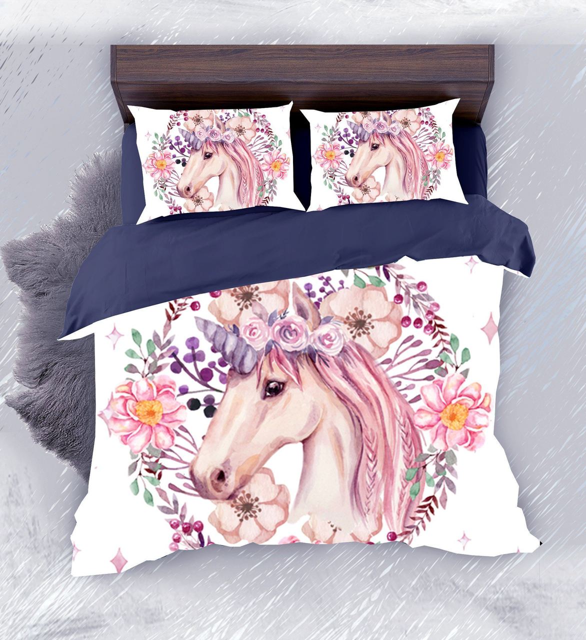 Default Floral Unicorn3D Customized Duvet Cover Bedding Sets