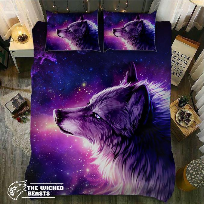 Default Galaxy Eyes Wolf3D Customized Duvet Cover Bedding Sets