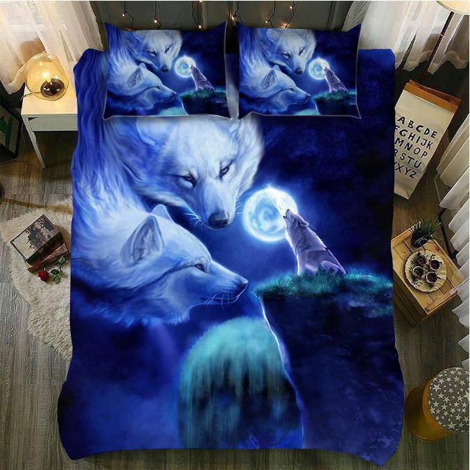 Default Ghost Wolves3D Customized Duvet Cover Bedding Sets