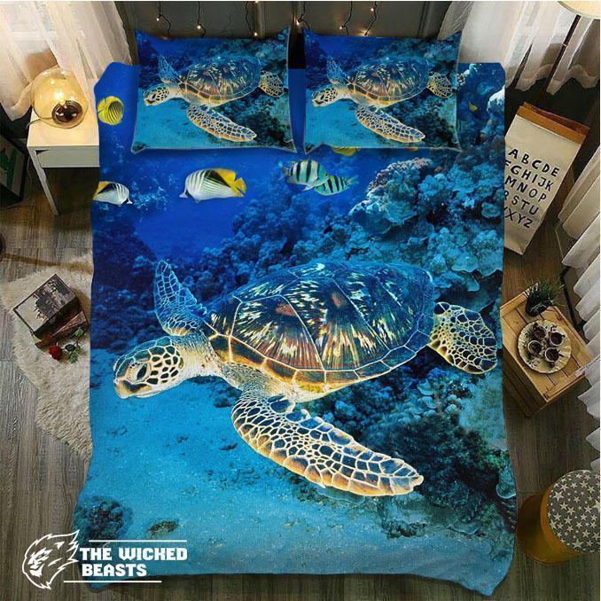 Default Gorgeous Turtle In Ocean3D Customized Duvet Cover Bedding Sets