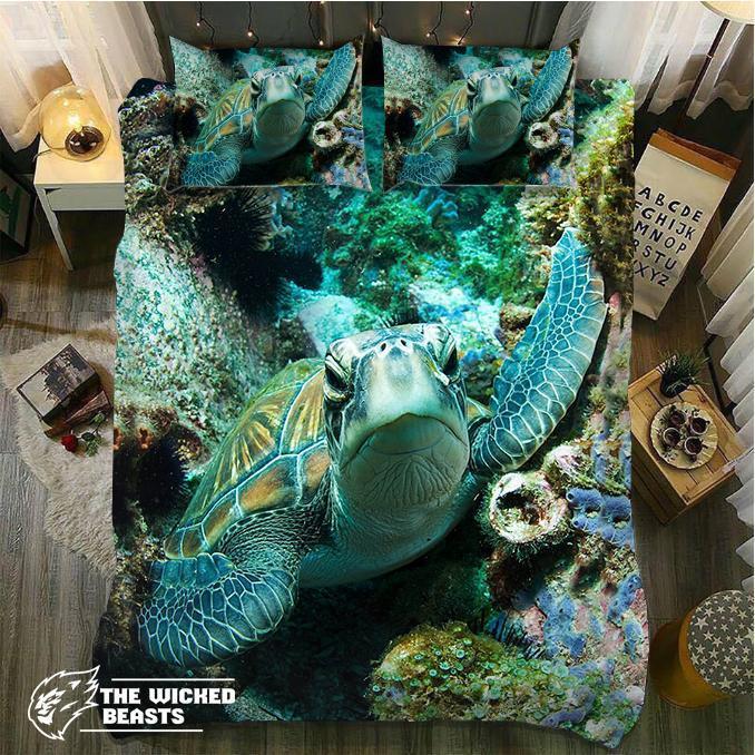 Default Greenea Turtle3D Customized Duvet Cover Bedding Sets