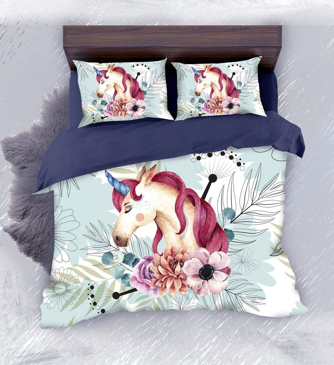 Default Lady Unicorn3D Customized Duvet Cover Bedding Sets