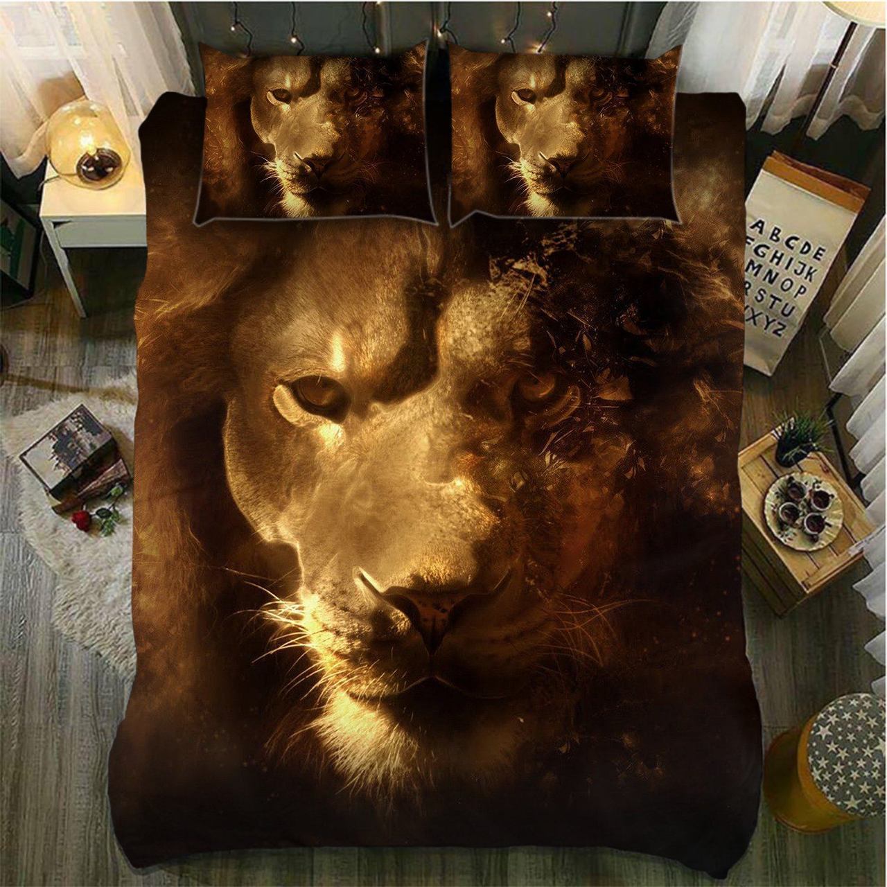 Default Lion Evaporate 3D Customized Duvet Cover Bedding Sets