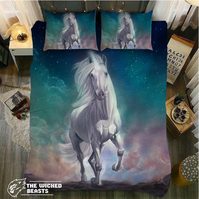 Default Pure White 3D Unicorn3D Customized Duvet Cover Bedding Sets