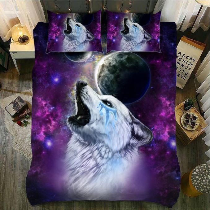 Default The White Wolf3D Customized Duvet Cover Bedding Sets