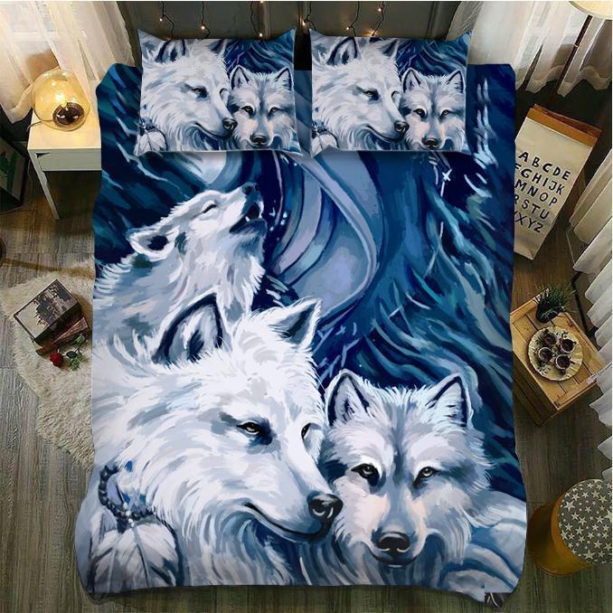 Default Three Wild Wolves3D Customized Duvet Cover Bedding Sets