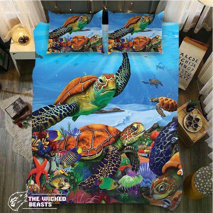 Default Turtle And Ocean World3D Customized Duvet Cover Bedding Sets