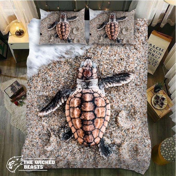Default Turtle Come Back To The Ocean3D Customized Duvet Cover Bedding Sets