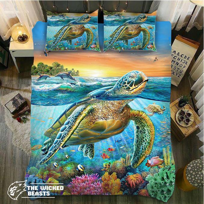 Default Underwater Tropical Turtle3D Customized Duvet Cover Bedding Sets