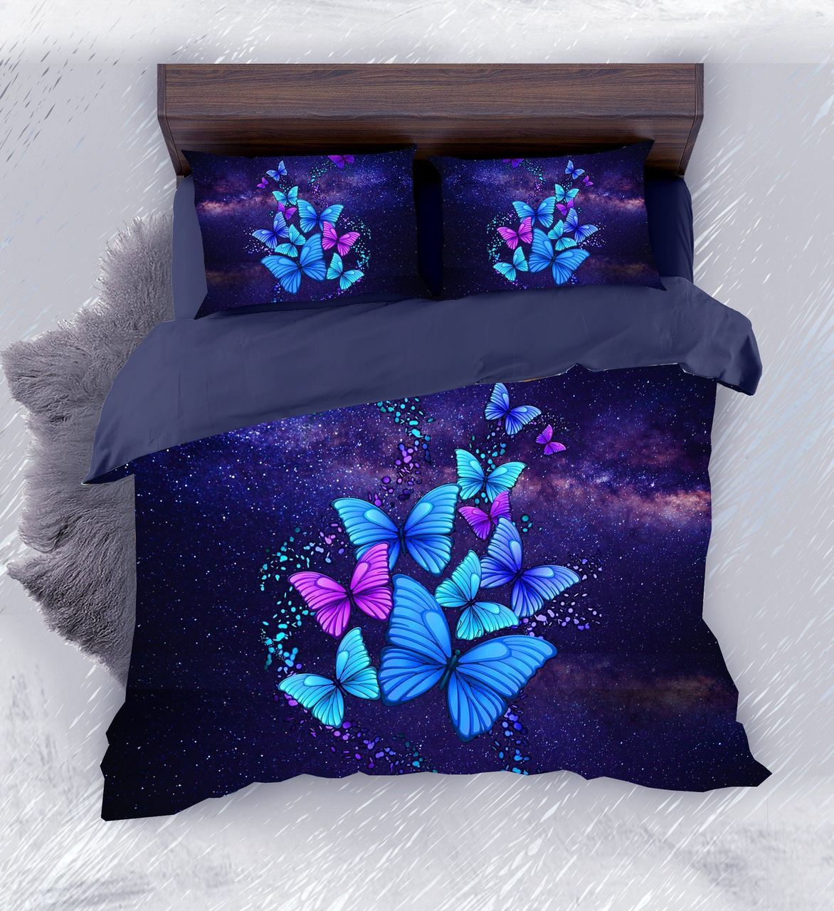 Default Universe Of Butterfly3D Customized Duvet Cover Bedding Sets
