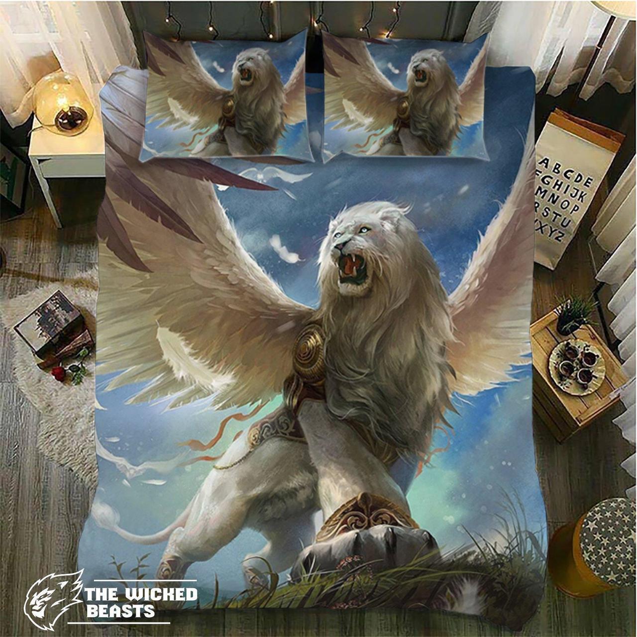 Default Warrior Winged Lion3D Customized Duvet Cover Bedding Sets