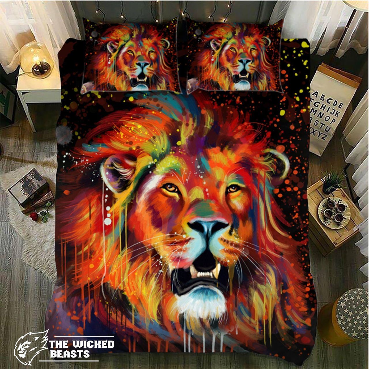 Default Watercolor Lion3D Customized Duvet Cover Bedding Sets