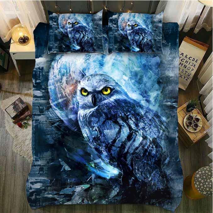 Default Winter Owl Artwork3D Customized Duvet Cover Bedding Sets