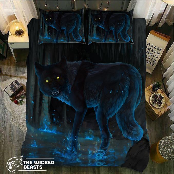 Default Wolf The Black Monster3D Customized Duvet Cover Bedding Sets