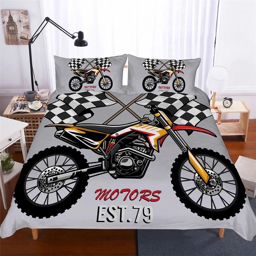 Dirt Bike Racing 3D Customized Duvet Cover Bedding Sets