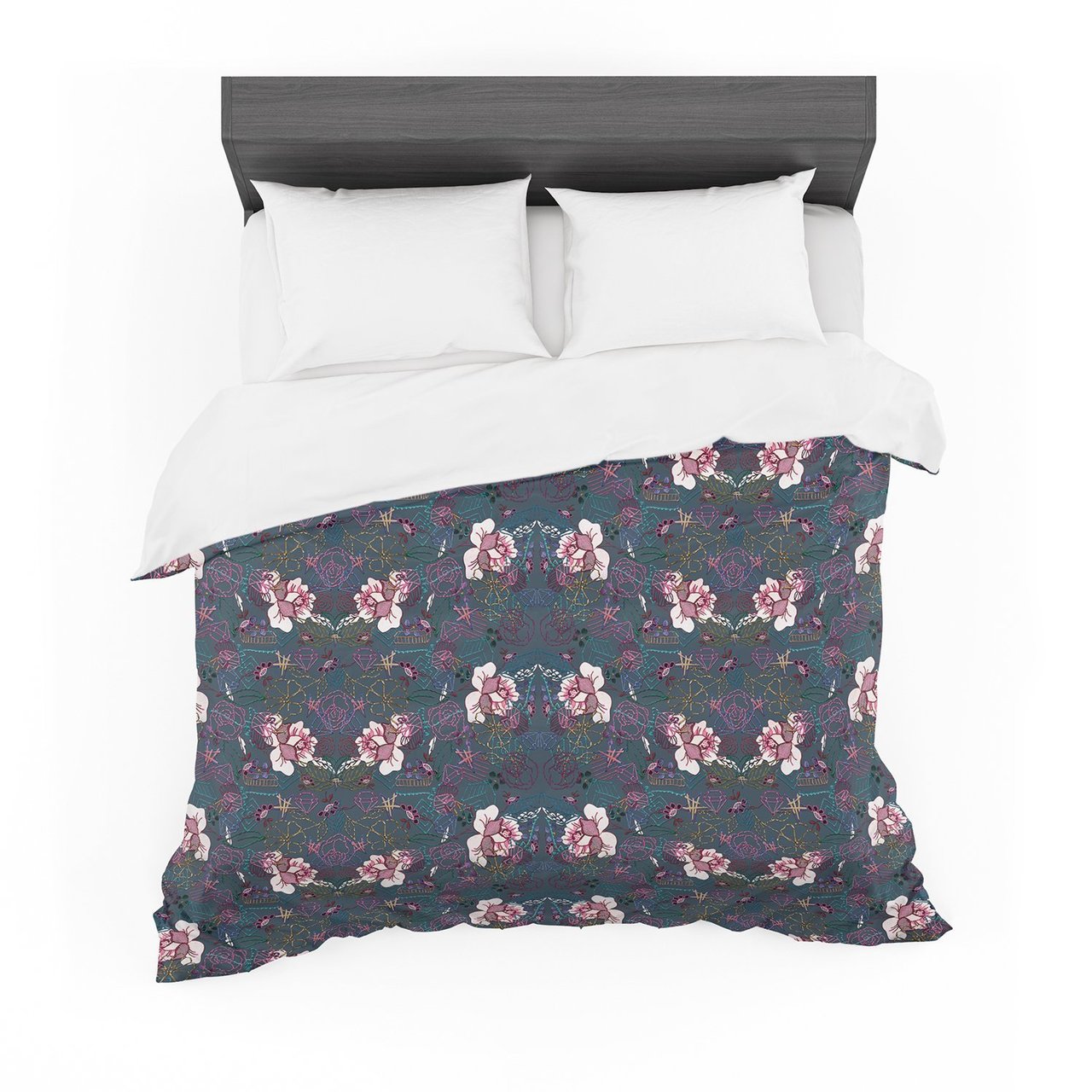 DLKG Design ‘Cooltitch’ Purple Navy Featherweight3D Customized Duvet Cover Bedding Sets