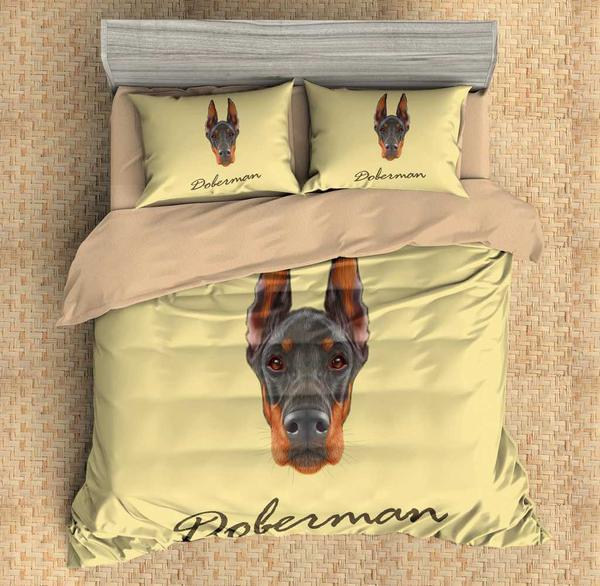 Doberman 3D Customized Duvet Cover Bedding Sets