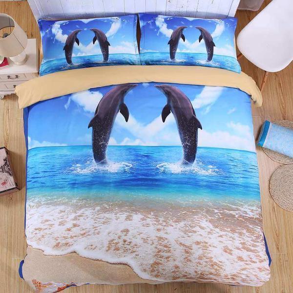 Dolphin 3D Customized Duvet Cover Bedding Sets