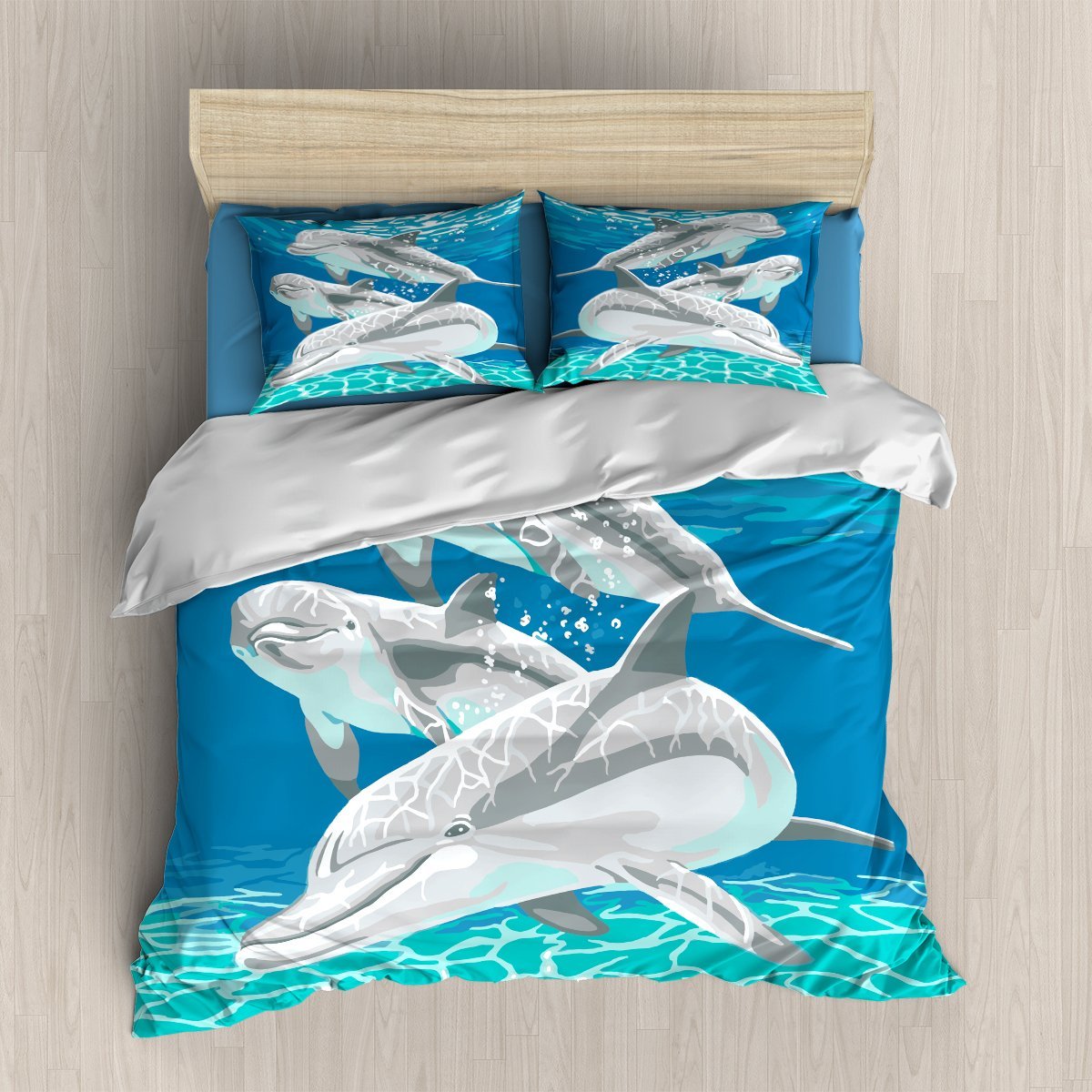 Dolphin Under The ea 3D Customized Duvet Cover Bedding Sets