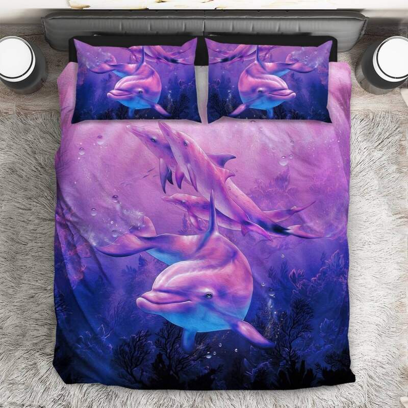 Dolphin wimming 3D Customized Duvet Cover Bedding Sets