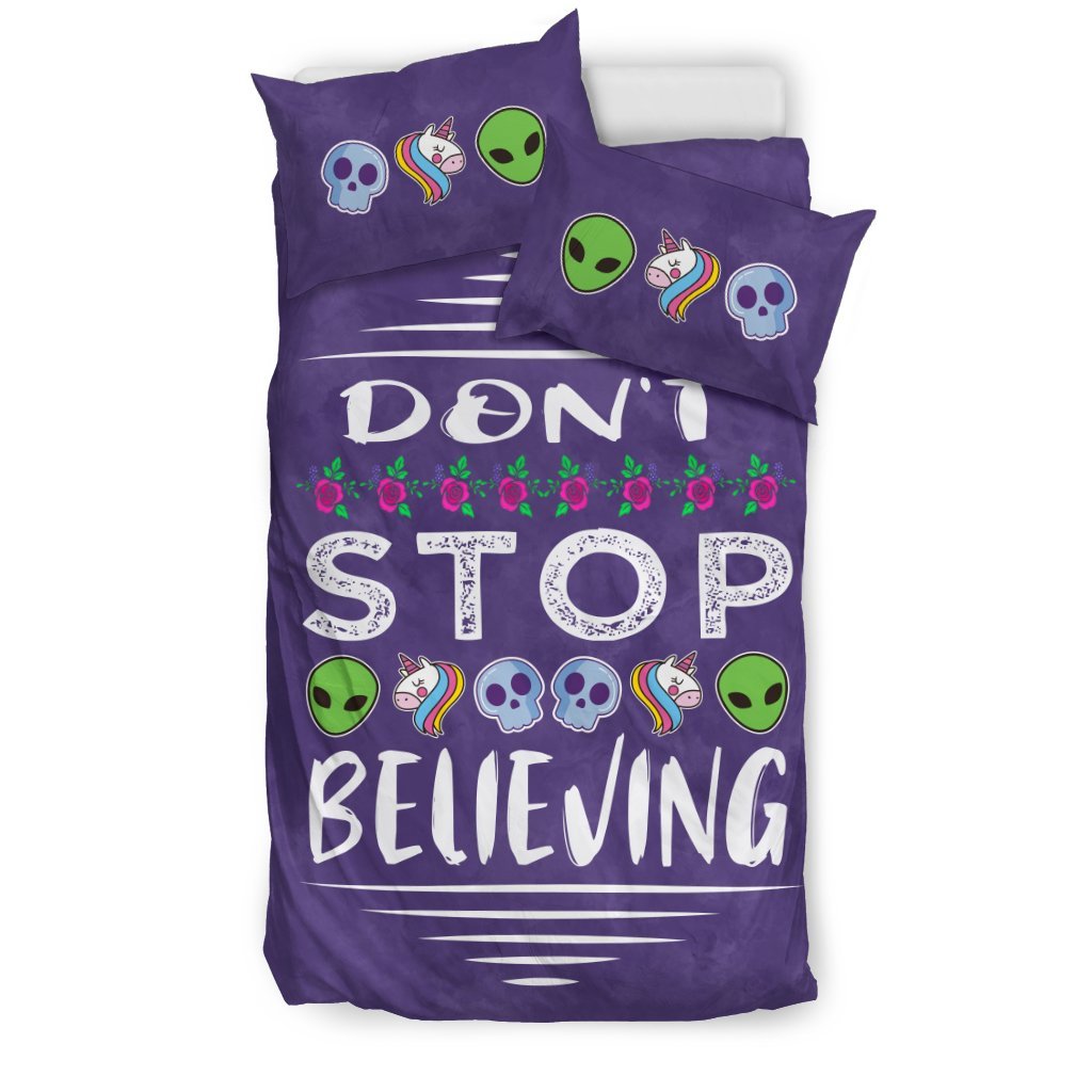 Don’ttop Believing in Aliens Unicornskulls 3D Customized Duvet Cover Bedding Sets