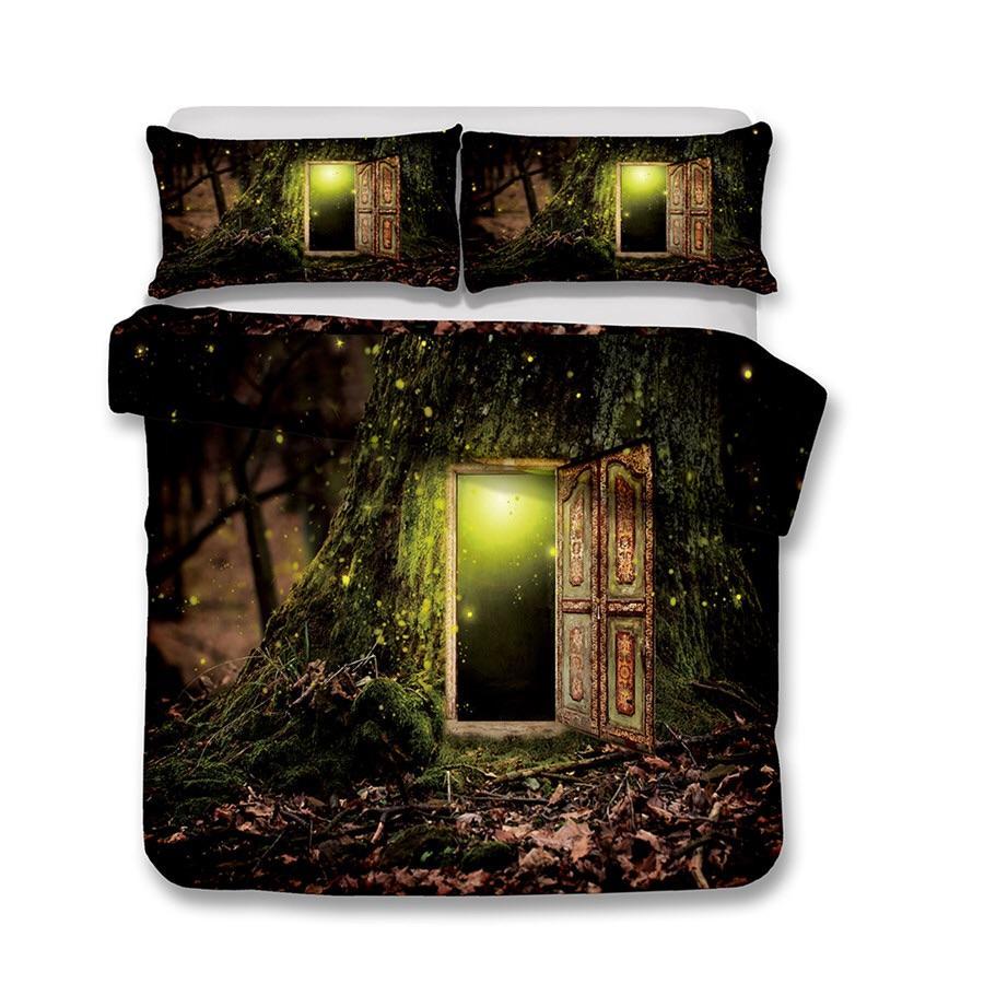Door To Mysterious World In Forest 3D Customized Duvet Cover Bedding Sets
