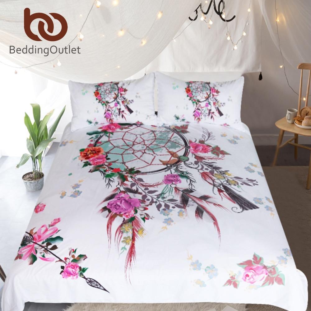 Dreamcatcher Floral Chic Bohemianpringpirit Bedclothes Pink Girls Home Textiles 3D Customized Duvet Cover Bedding Sets