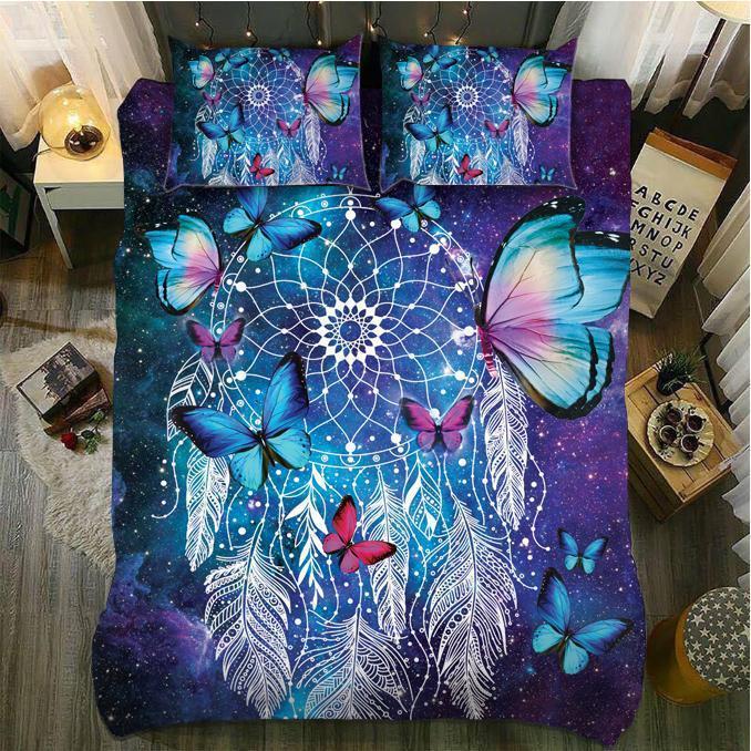 Dreamcatcher Pink And Blue Butterfly3D Customized Duvet Cover Bedding Sets